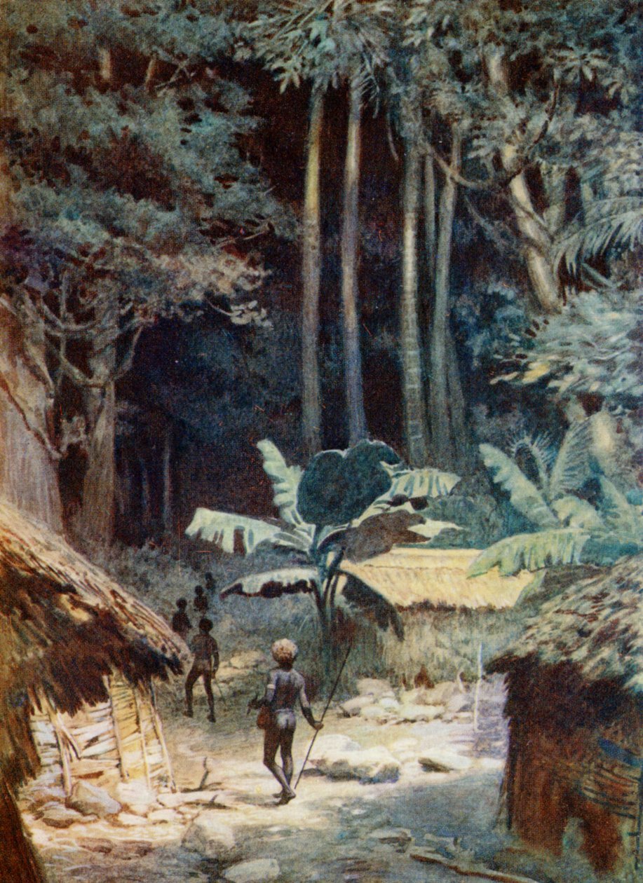 Nas profundezas de uma floresta da Melanésia, 1908 de Norman Hardy