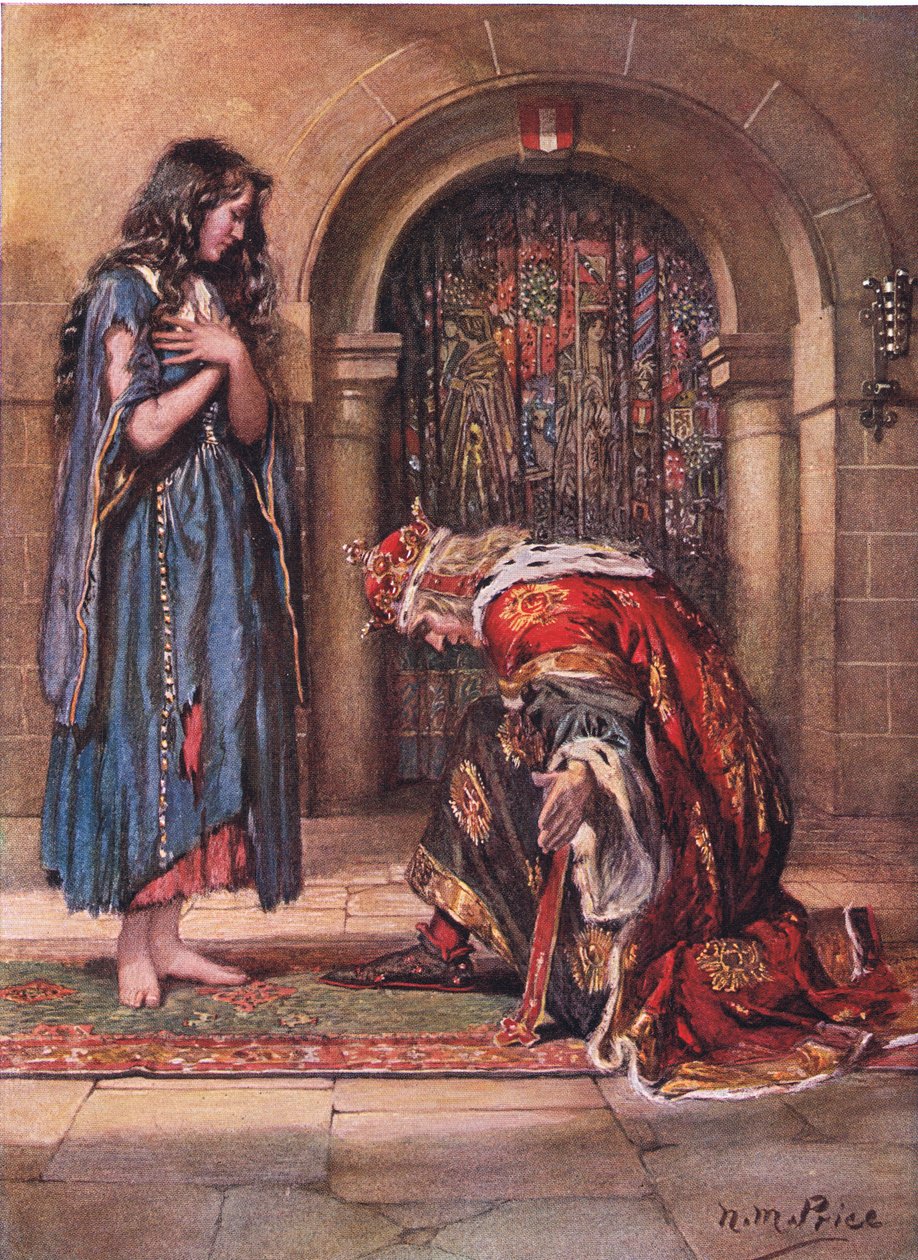 Descalça veio a Mendiga-Maida perante o Rei Cophetua, ilustração de 