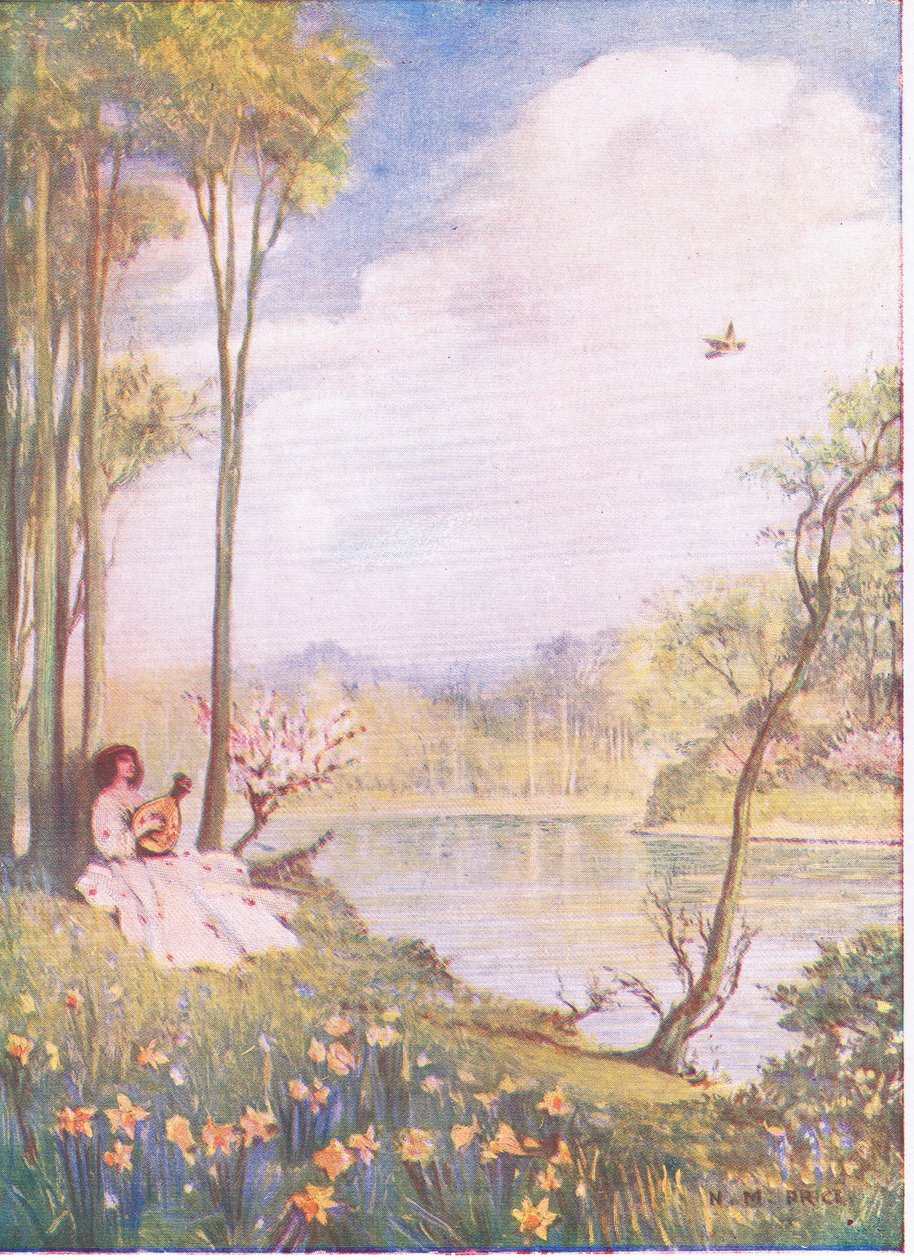 Spring Song: "Pensar nisso é ser feliz com a Inocência da pura alegria (lito a cores) de Norman Mills Price