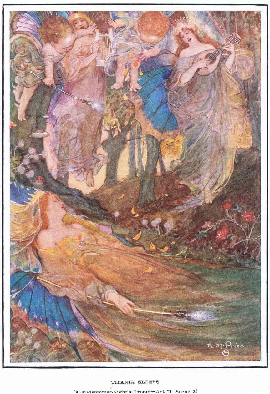 Titania dorme (Sonho de uma Noite de Verão) de Norman Mills Price