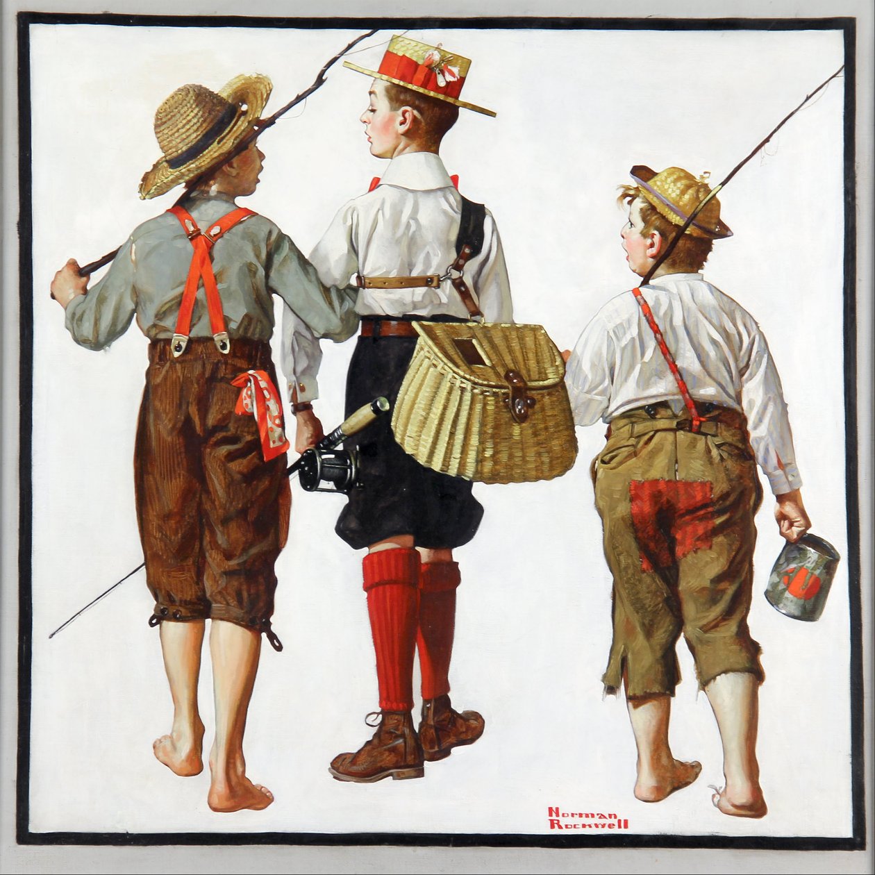 Viagem de pesca, eles voltarão na próxima semana de Norman Rockwell