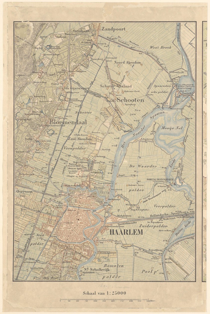 Mapa de Haarlem e arredores de North Holland Archives