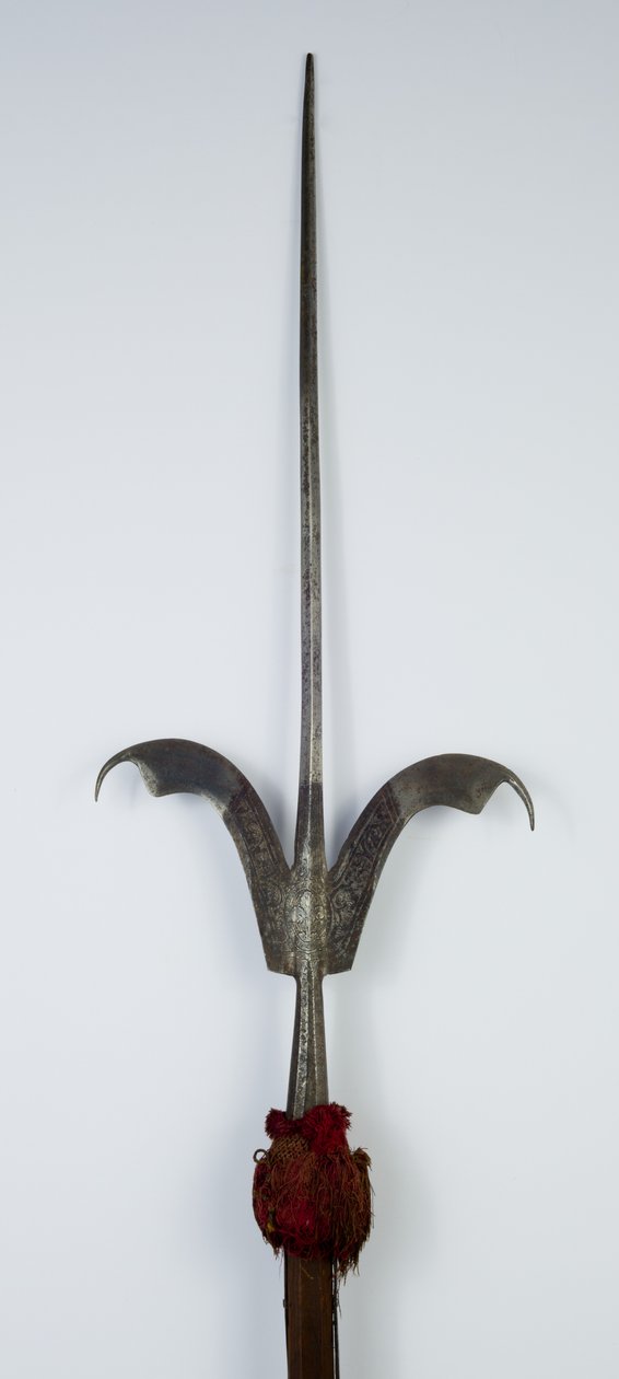 Lança Friuli (aço, madeira e tecido com vestígios de dourado) de Northern Italian School
