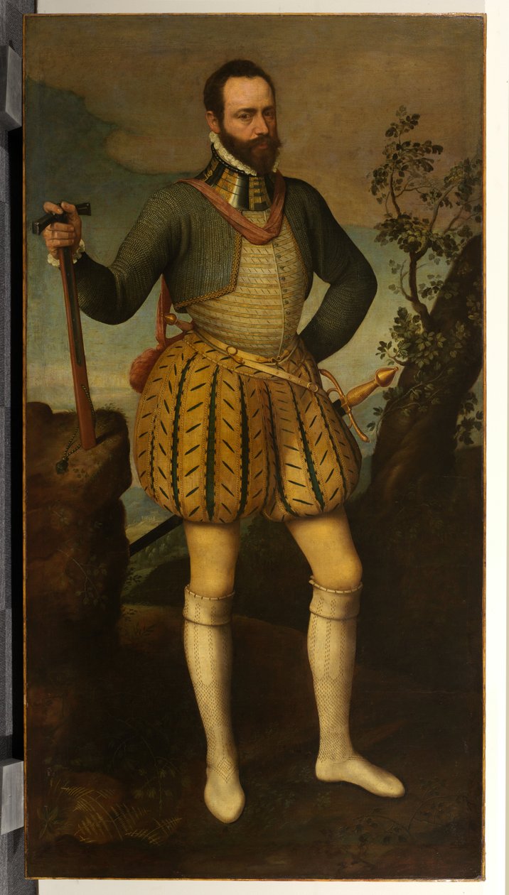Retrato de um homem de armadura (possivelmente Emmanuel Philibert, duque de Savoy) de Northern Italian School