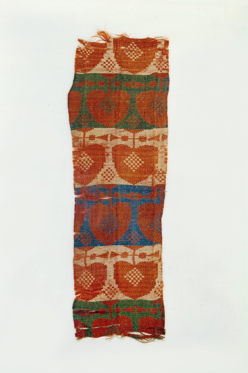 Banda com motivos decorativos de árvores estilizadas (brocado de seda) de Northern Wei Dynasty Chinese School