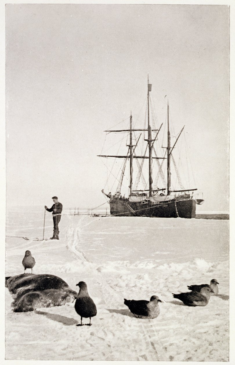 O "Fram" na Baía das Baleias, de "The South Pole: Um relato da expedição antárctica norueguesa no 