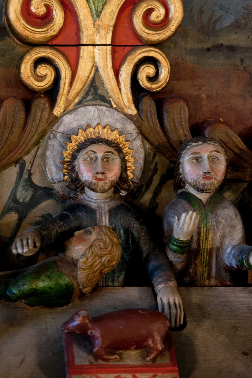 A Última Ceia, detalhe do retábulo, igreja Mo I Rana de Norwegian School