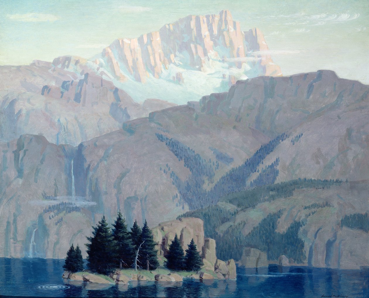 Foretelling the Sun, c.1920 (óleo a bordo) de Norwood MacGilvary