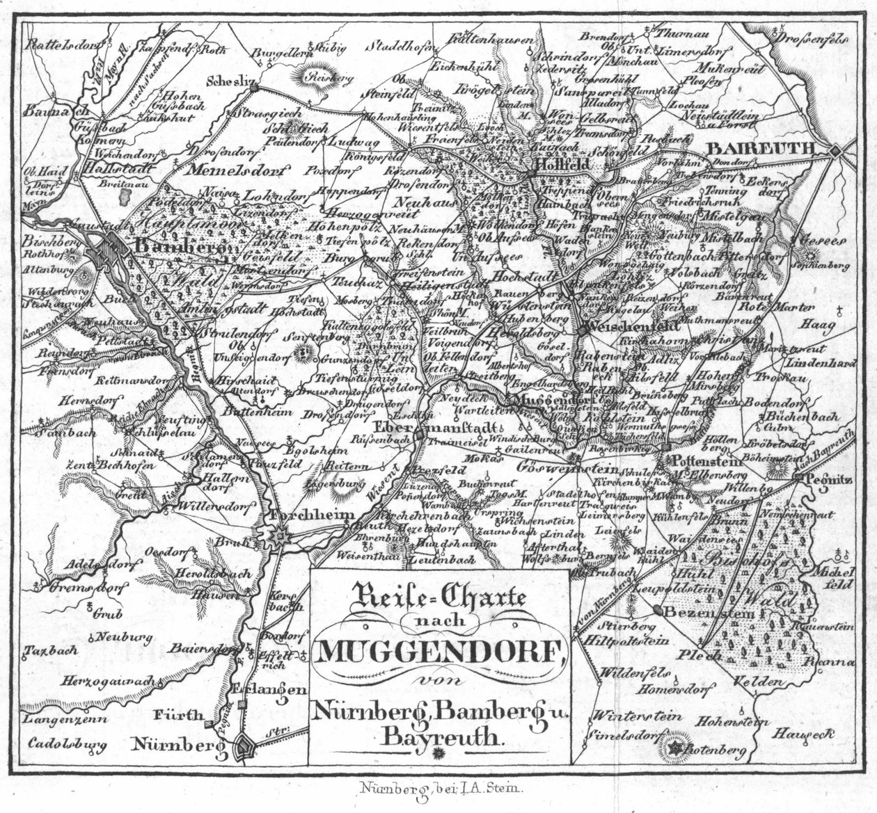 Charte para Muggendorf de Nuremberg, Bamberg u. Bayreuth de Nürnberg Verlag J. A. Stein