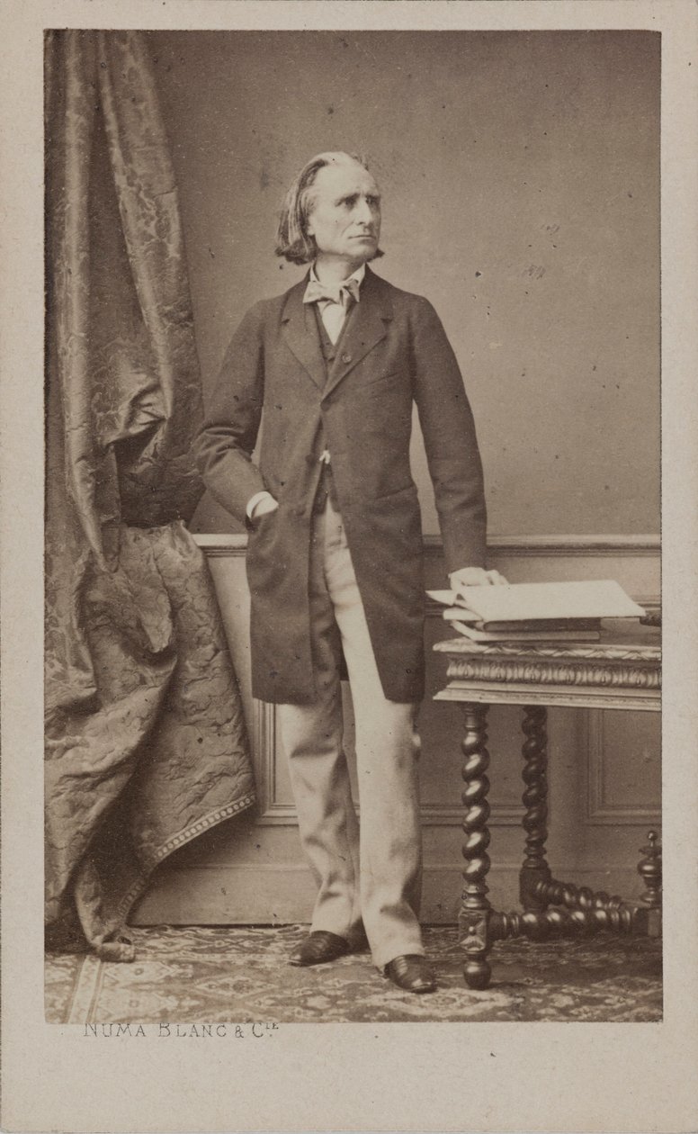 Retrato do compositor Franz Liszt 1811-1886, c. 1870. de Numa Blanc