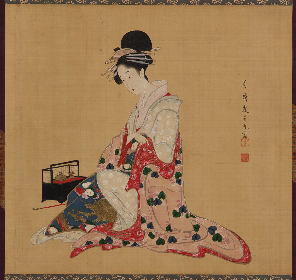 Oiran, período Edo, início de meados do século XIX. de Numata Gessai