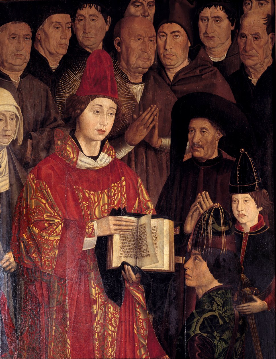 Políptico de São Vicente (Paineis de São Vicente de Fora). Retrato de São Vicente e Henri Le Navigateur (1394-1460), Príncipe de Portugal. Pintura de Nuno Gonçalves, pintor português do século XV. Museu Nacional de Arte Antiga, Lisboa. de Nuno Goncalves or Gonzalvez