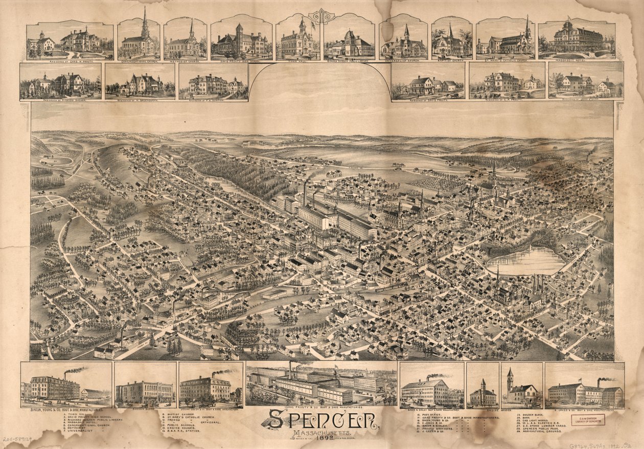 Spencer, Massachusetts, 1892. de O.H. Bailey and Co.