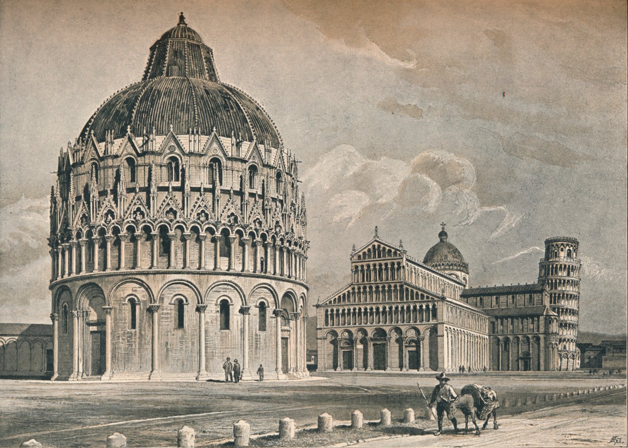 O Batistério, a Catedral e a Torre Inclinada de Pisa