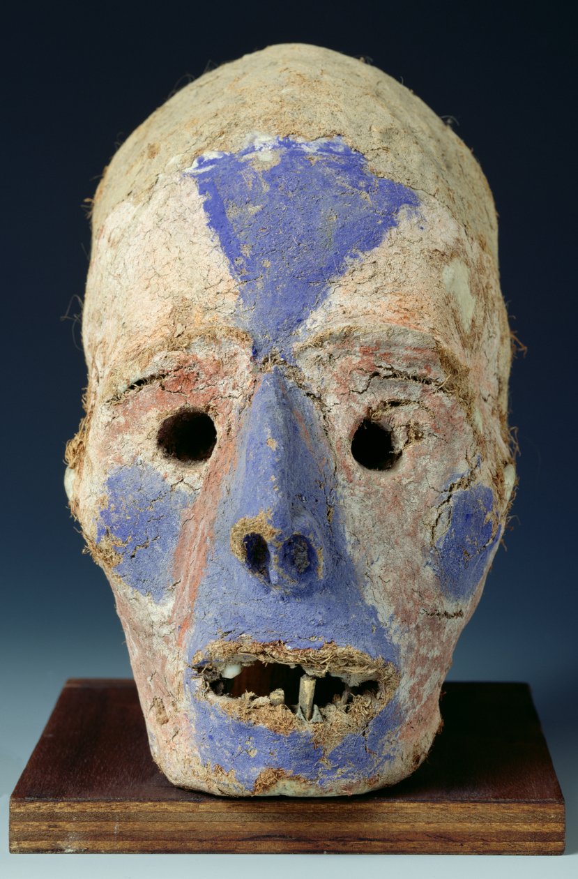 Cabeça montada representando a morte, de Vanuatu, do século 11 ao 19 (argila pintada) de Oceanic