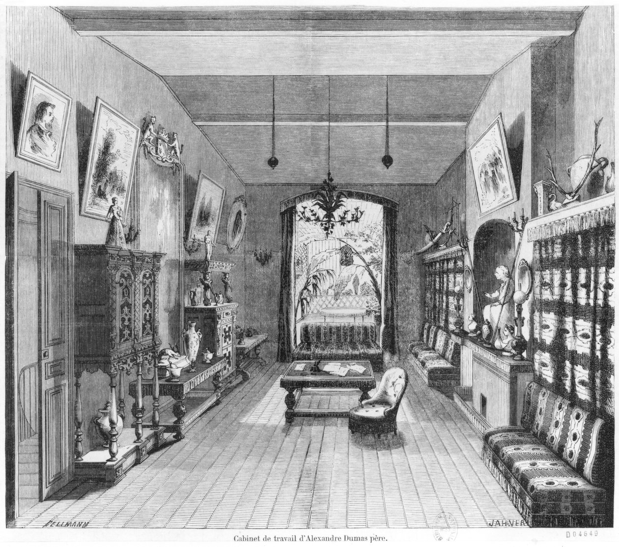 Estudo de Alexandre Dumas Pere (1802-70) de Octave Edouard Jean Jahyer