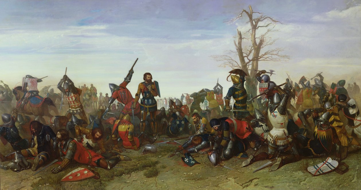 A Batalha de Trente em 1350, 1857 de Octave Penguilly l