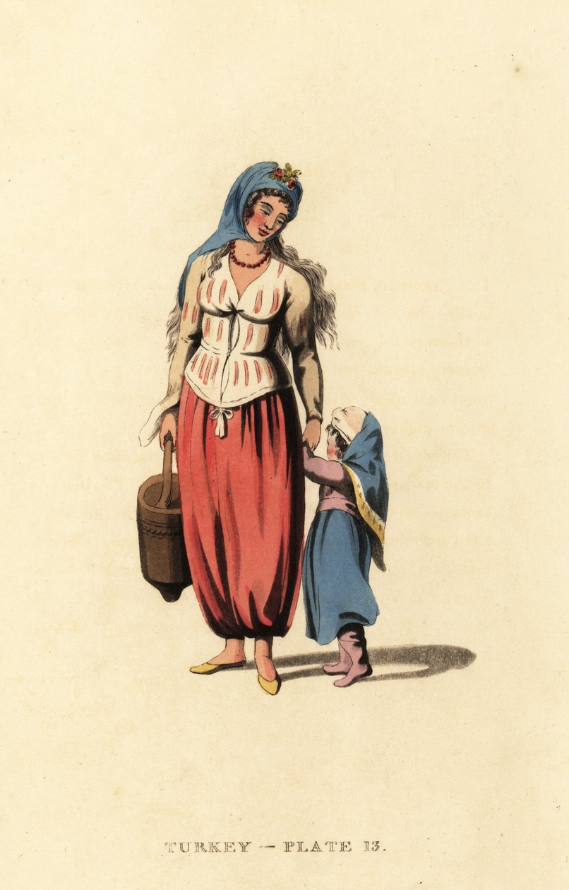 Mulher grega com a sua filha, Ilha Marmara de Octavian (after) Dalvimart