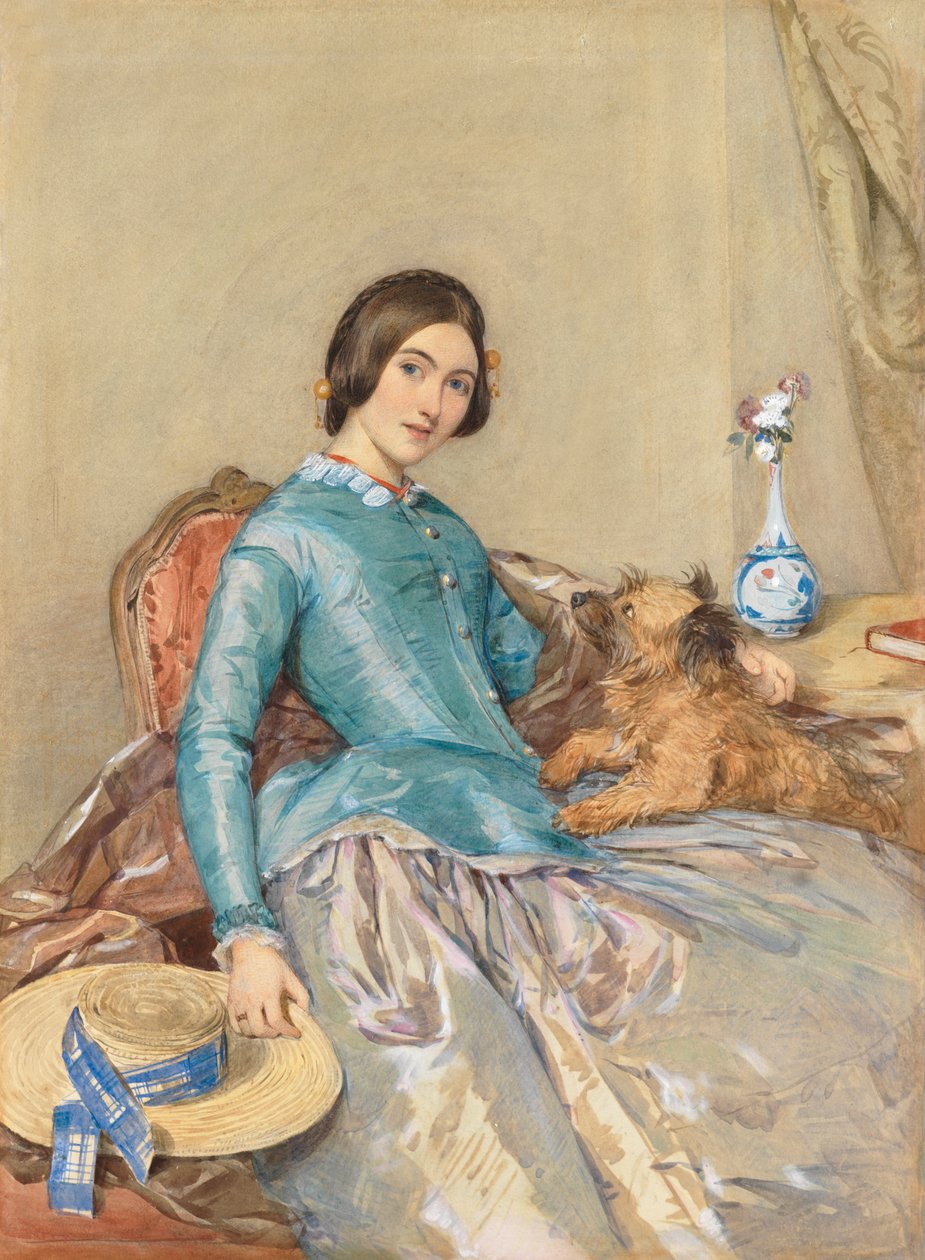 Retrato de Jane, Condessa de Aylesford, 1849 (wc aumentado com branco) de Octavius Oakley