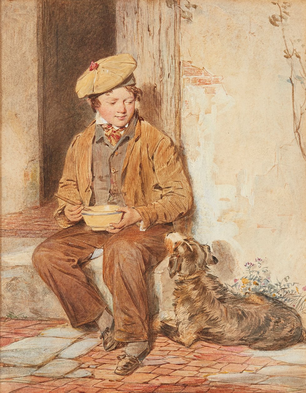 Implorando por sucatas (aquarela) de Octavius Oakley