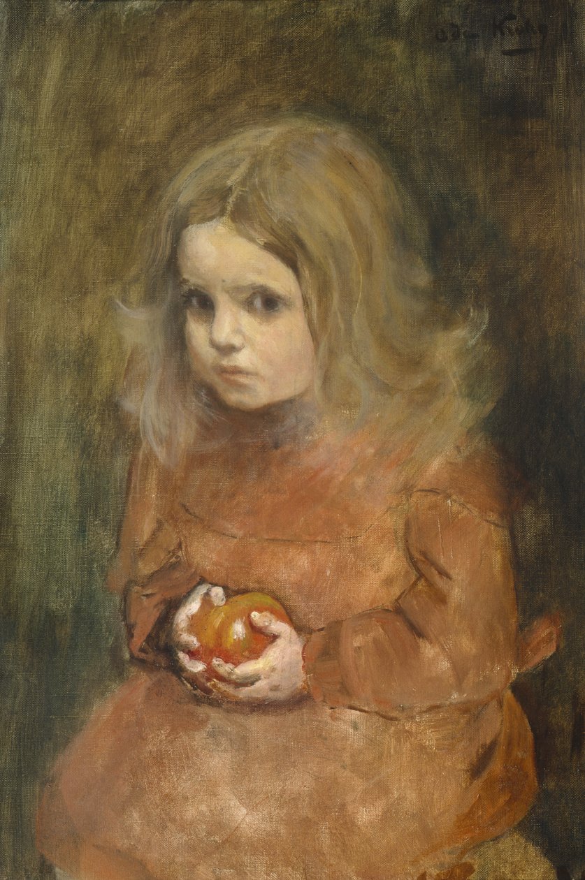 Menina com maçã (óleo sobre tela) de Oda Krohg