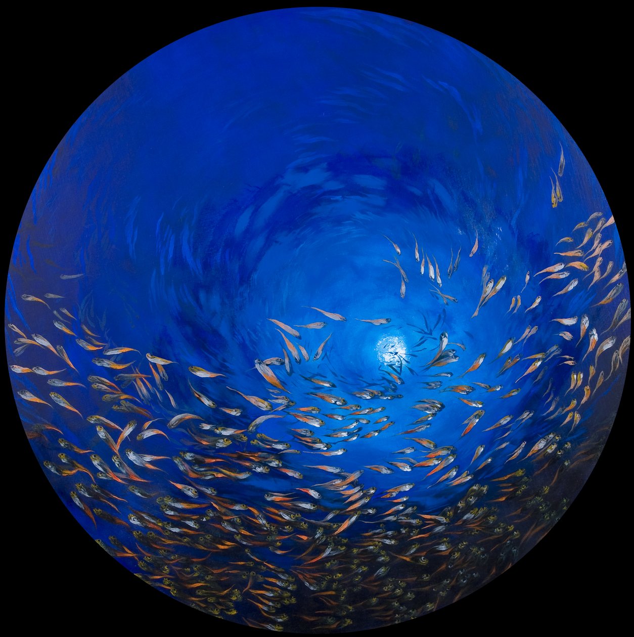 Peixe de vidro 2, 2009 (acrílico sobre linho sobre madeira) de Odile Kidd