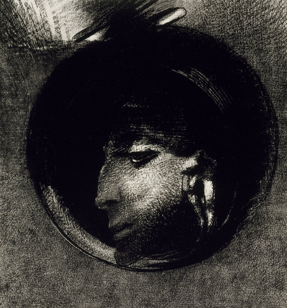 Célula Auricular, 1893 (lito sobre papel aplicado na China) de Odilon Redon