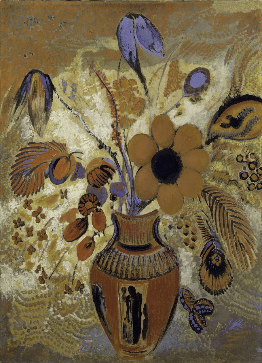 Vaso Etrusco com Flores, 1900-10 de Odilon Redon