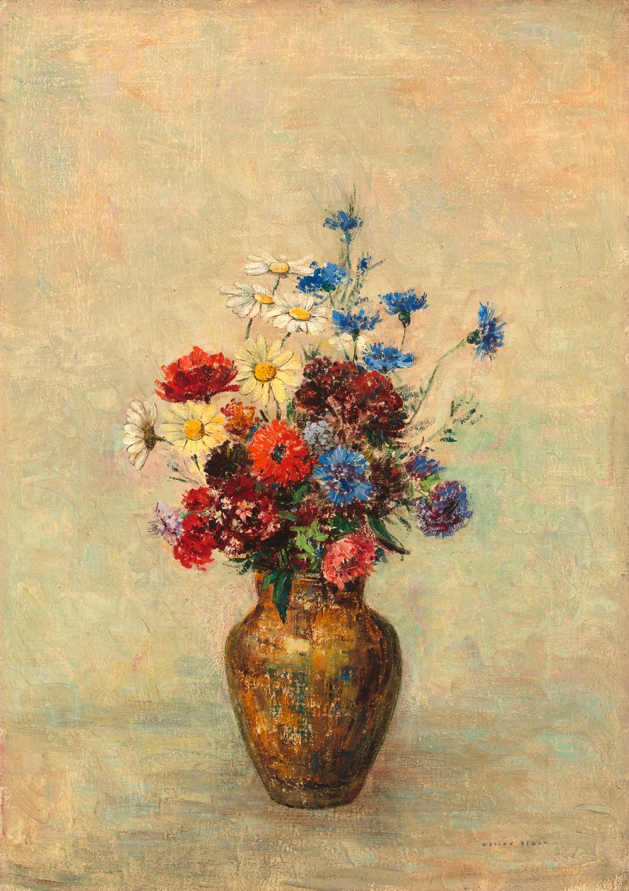 Flores em um vaso, c.1910 de Odilon Redon
