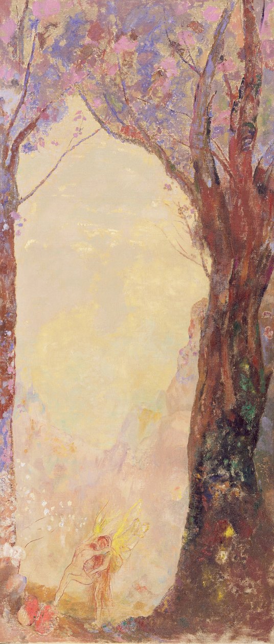 Jacob Lutando com um Anjo, c.1905-10 de Odilon Redon
