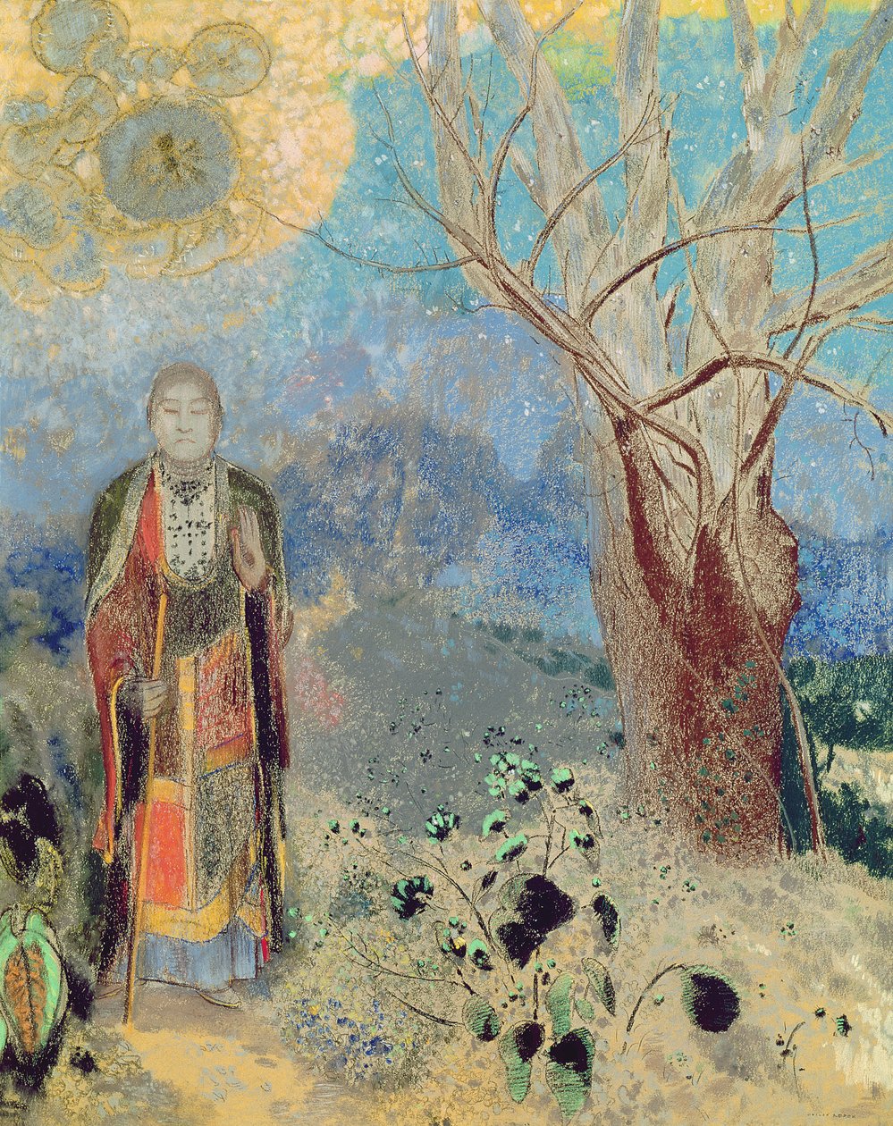 O Buda, c.1905 (pastel sobre papel) de Odilon Redon