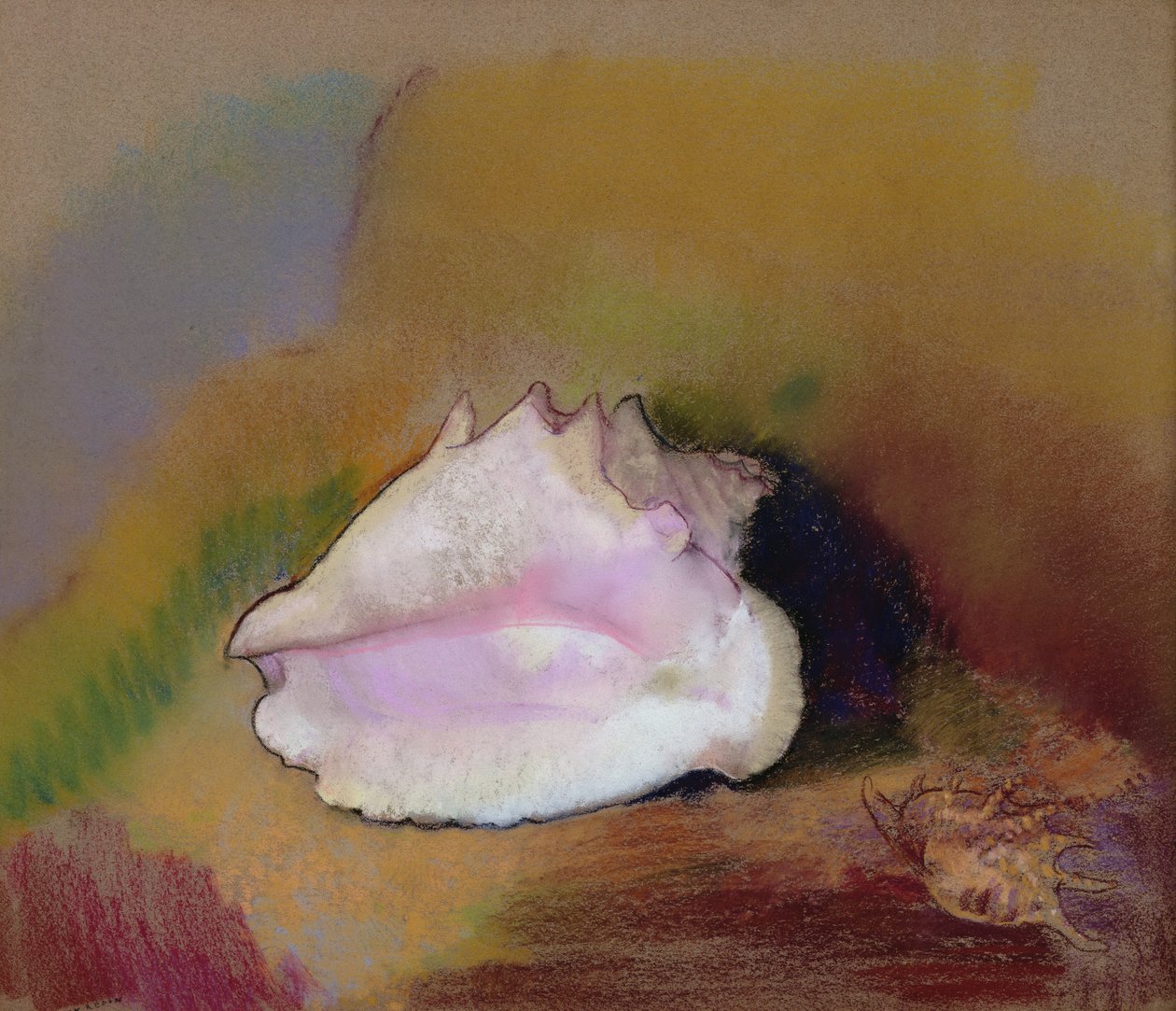 The Shell, 1912 (pastel sobre papel) de Odilon Redon