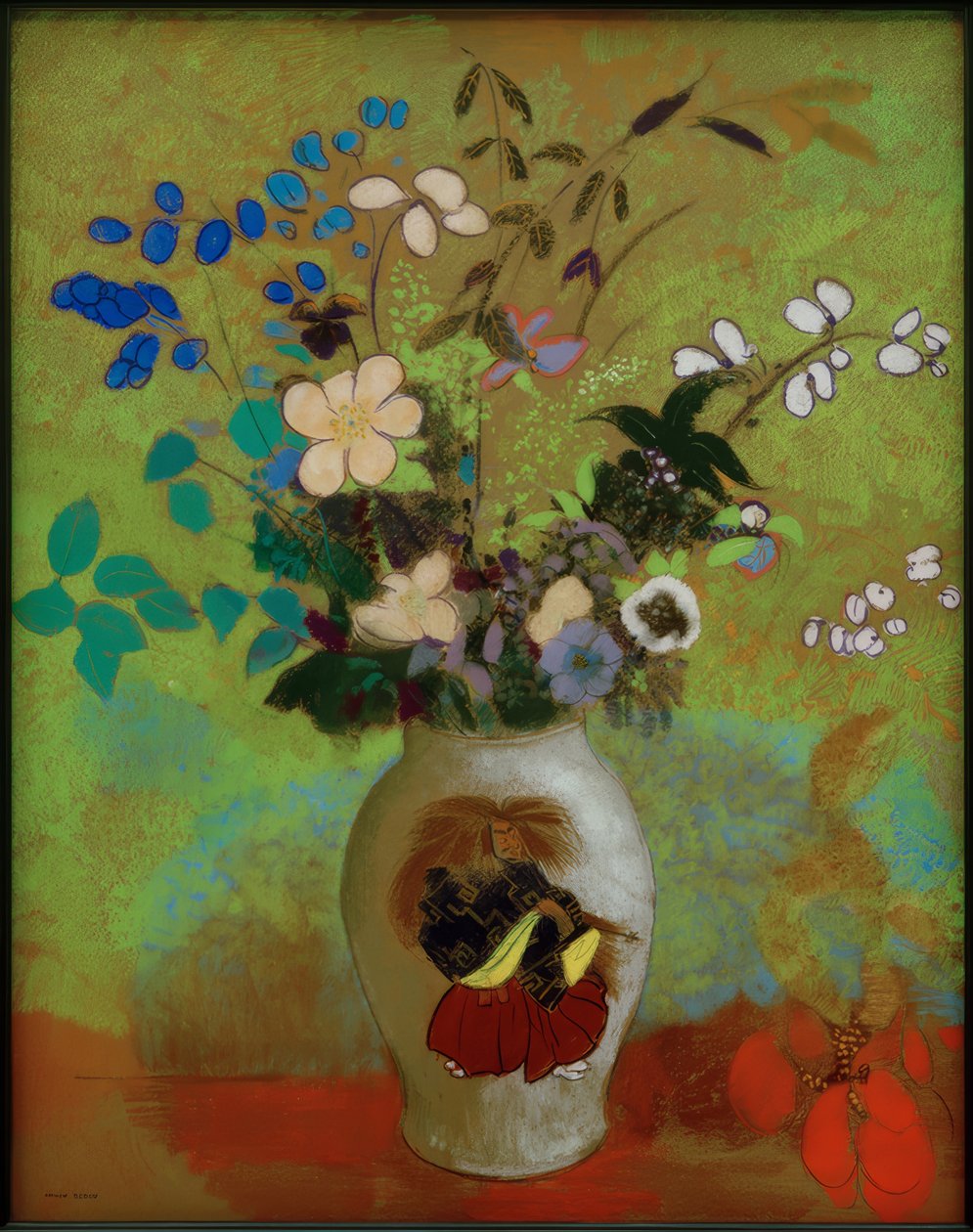 Vaso com guerreiro japonês de Odilon Redon