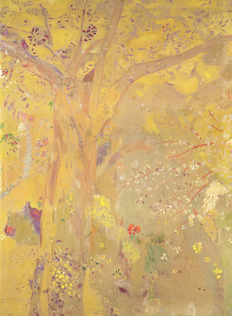 Árvore Amarela (painel decorativo para a residência Domecy), 1900-01 (óleo, têmpera e pastel sobre tela) de Odilon Redon
