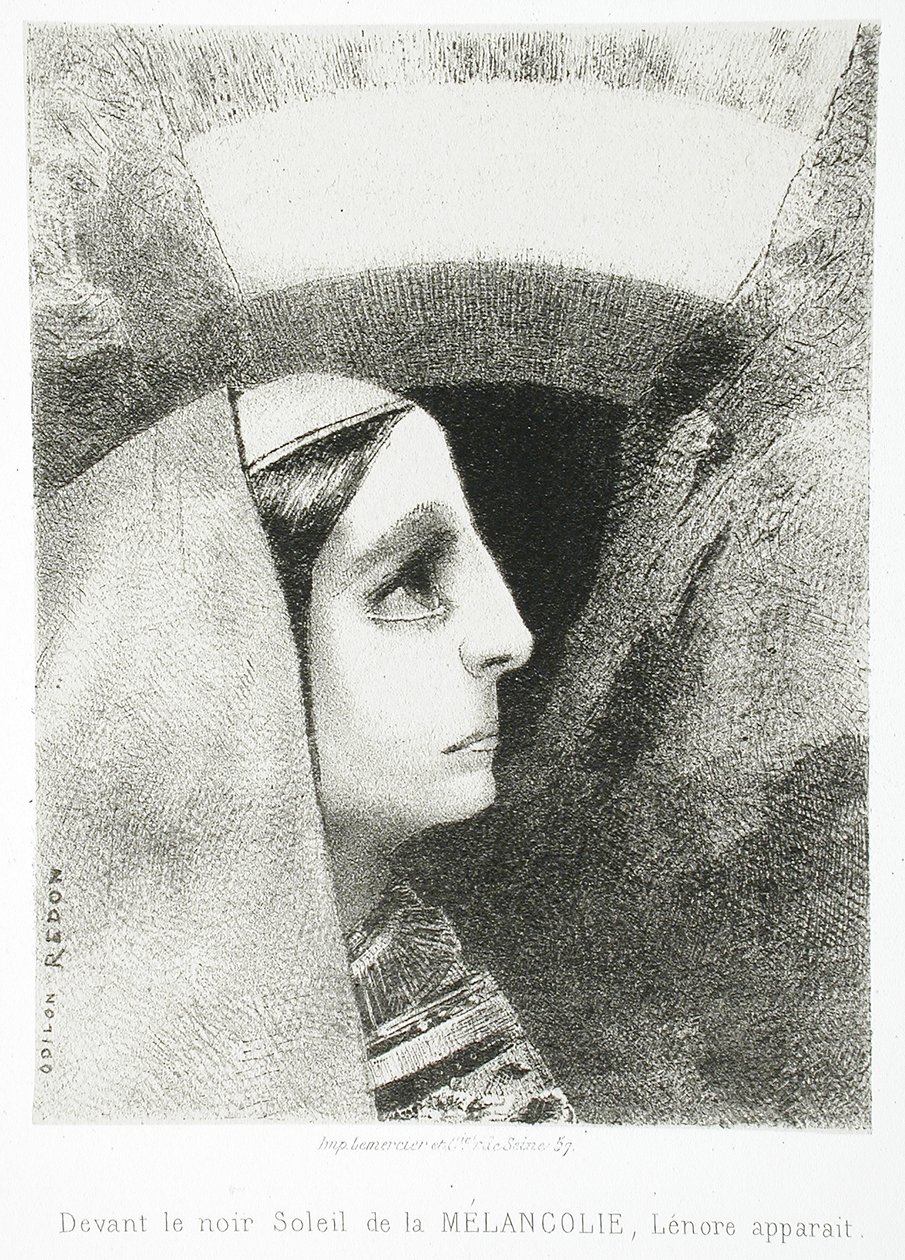 A Edgar Poe (Perante o sol negro da Melancolia, surge Lenore) de Odilon Redon