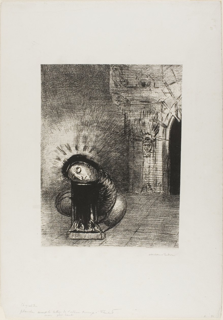 Uma longa crisálida, a cor do sangue, placa 2 de 6 de Odilon Redon