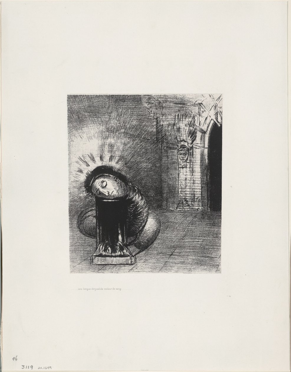 Uma longa crisálida, a cor do sangue, placa 2 de 6 de Odilon Redon