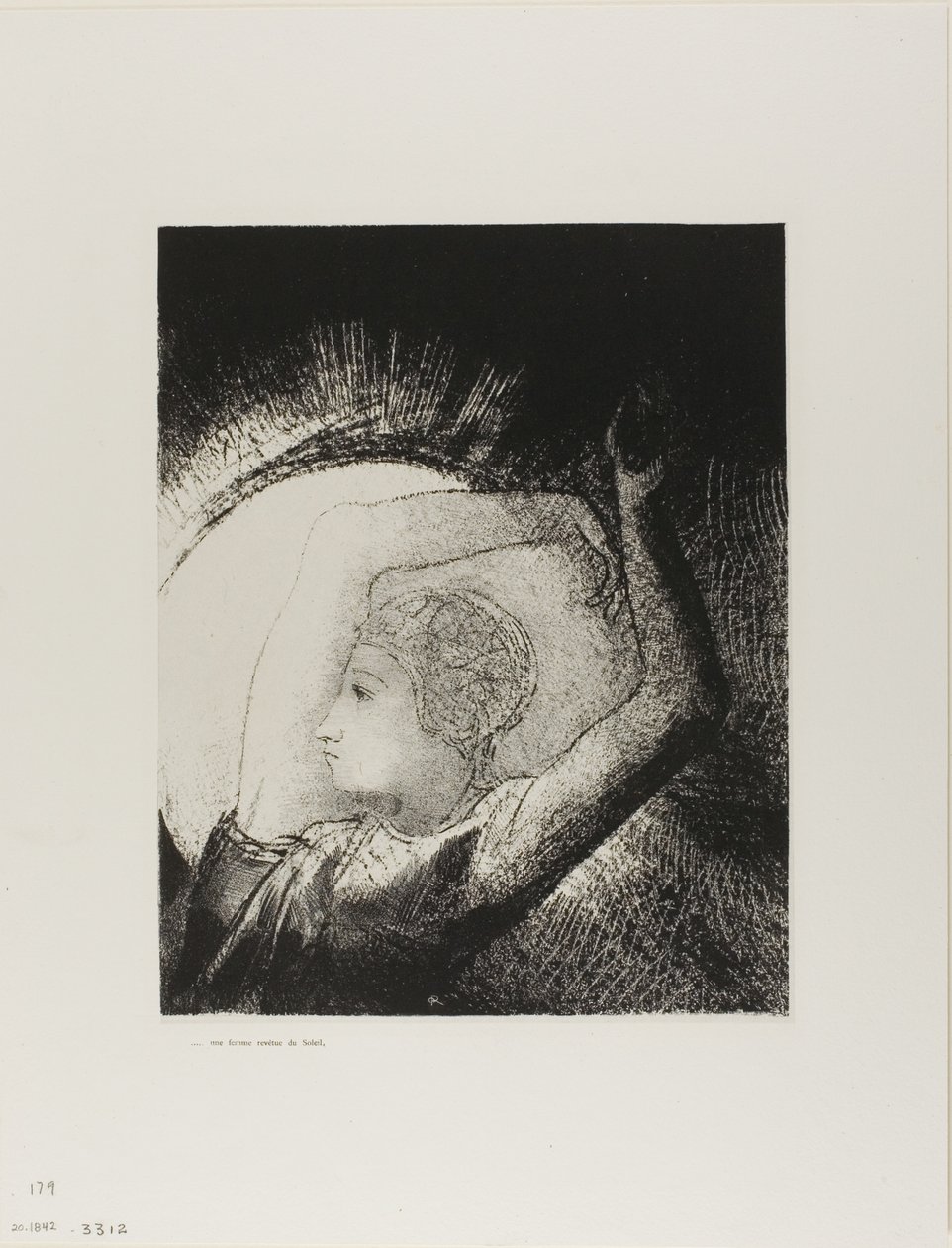 Uma Mulher Vestida de Sol, placa 6 de 12 de Odilon Redon
