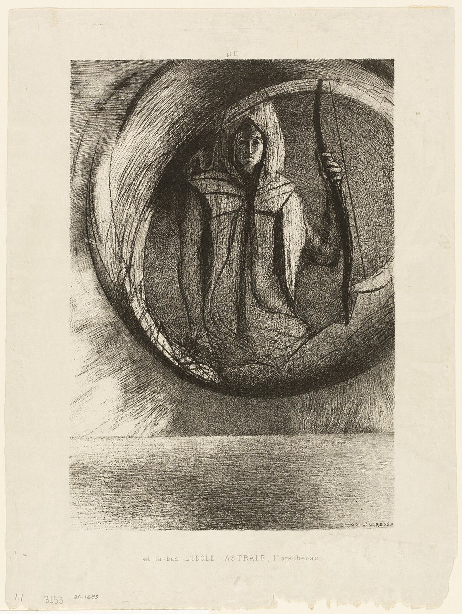 E Além, o Ídolo Astral, a Apoteose, placa 2 de 6 de Odilon Redon