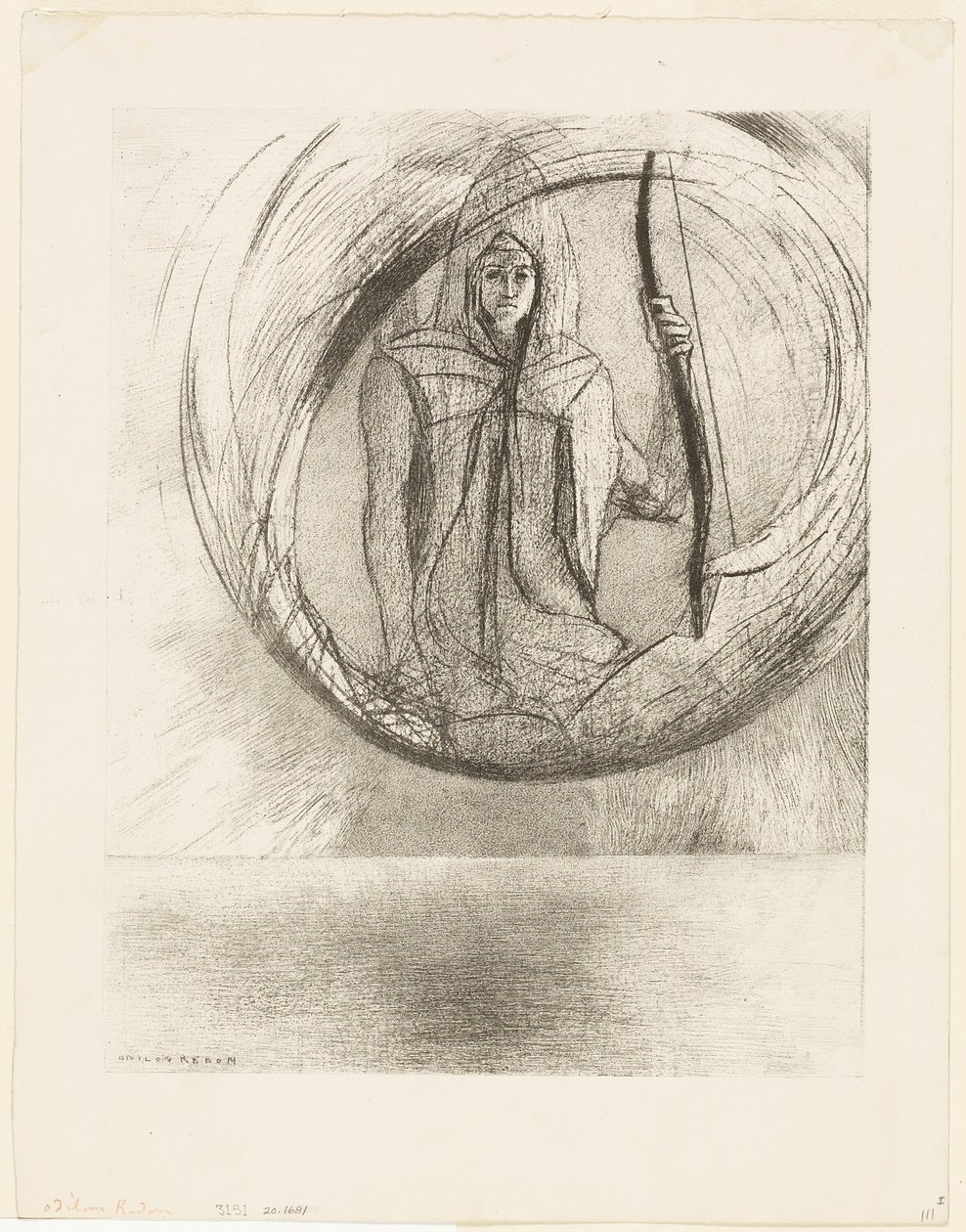 E Além, o Ídolo Astral, a Apoteose, placa 2 de 6 de Odilon Redon