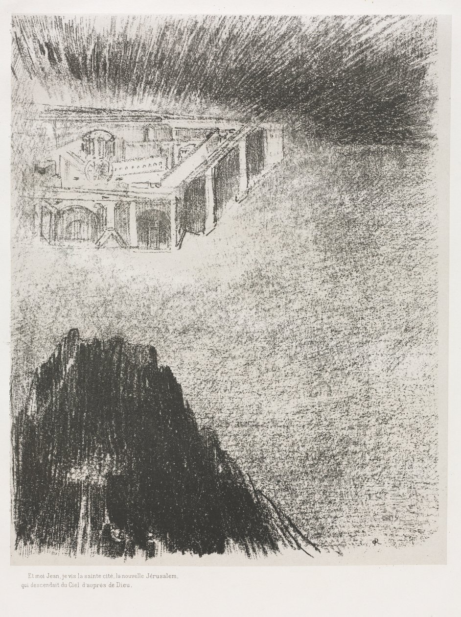E eu, João, vi a Cidade Santa, Nova Jerusalém, Descendo de Deus e do Céu de Odilon Redon
