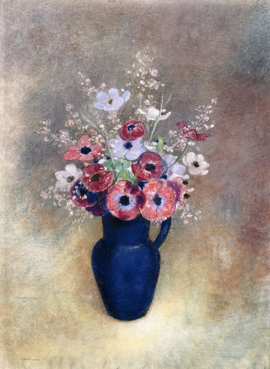 Anêmonas em um jarro, 1910-15 de Odilon Redon