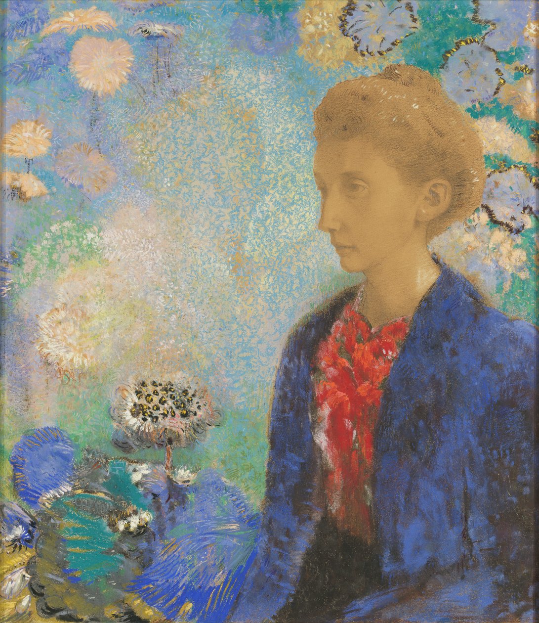Baronesa de Domecy, c.1900 (pastel e guache) de Odilon Redon