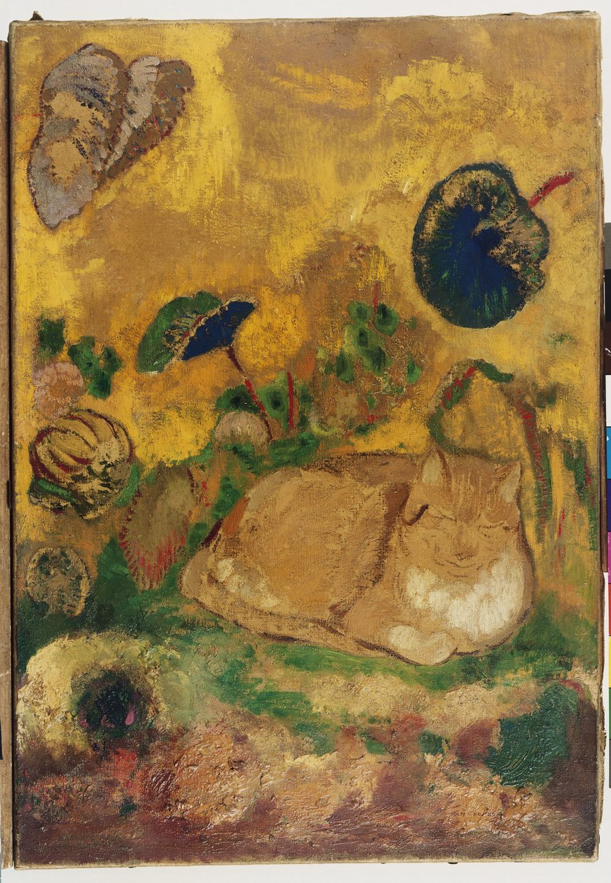 Bazon: o gato do artista, 1905 de Odilon Redon