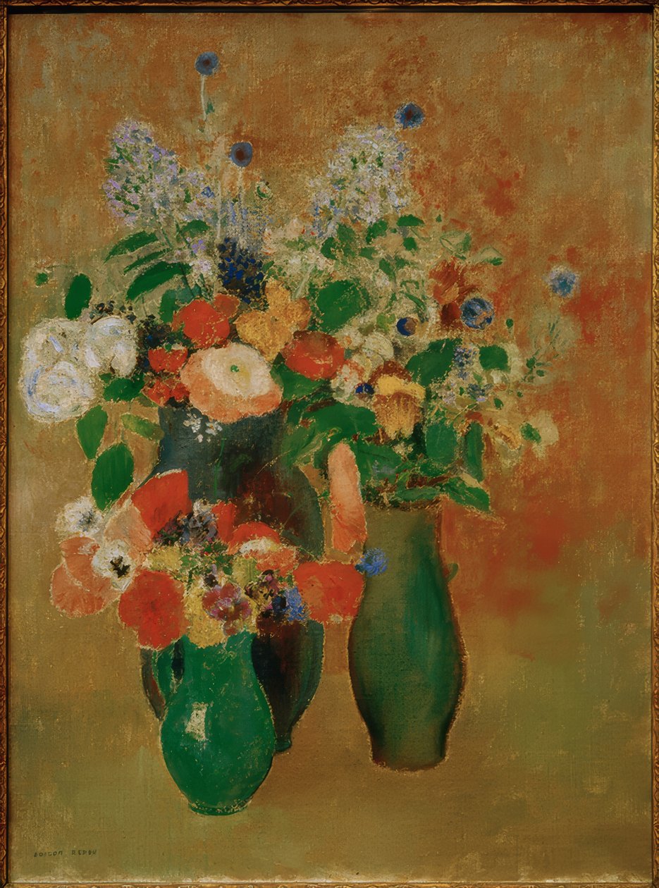 Buquê - floral ainda vida de Odilon Redon