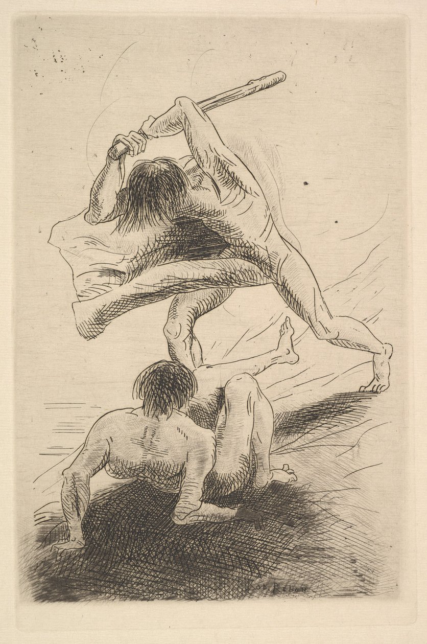 Caim e Abel, 1886. de Odilon Redon