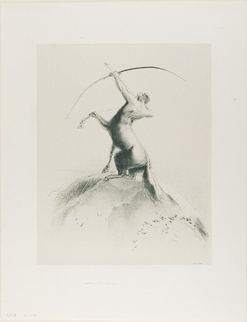 Centauro mirando nas nuvens de Odilon Redon
