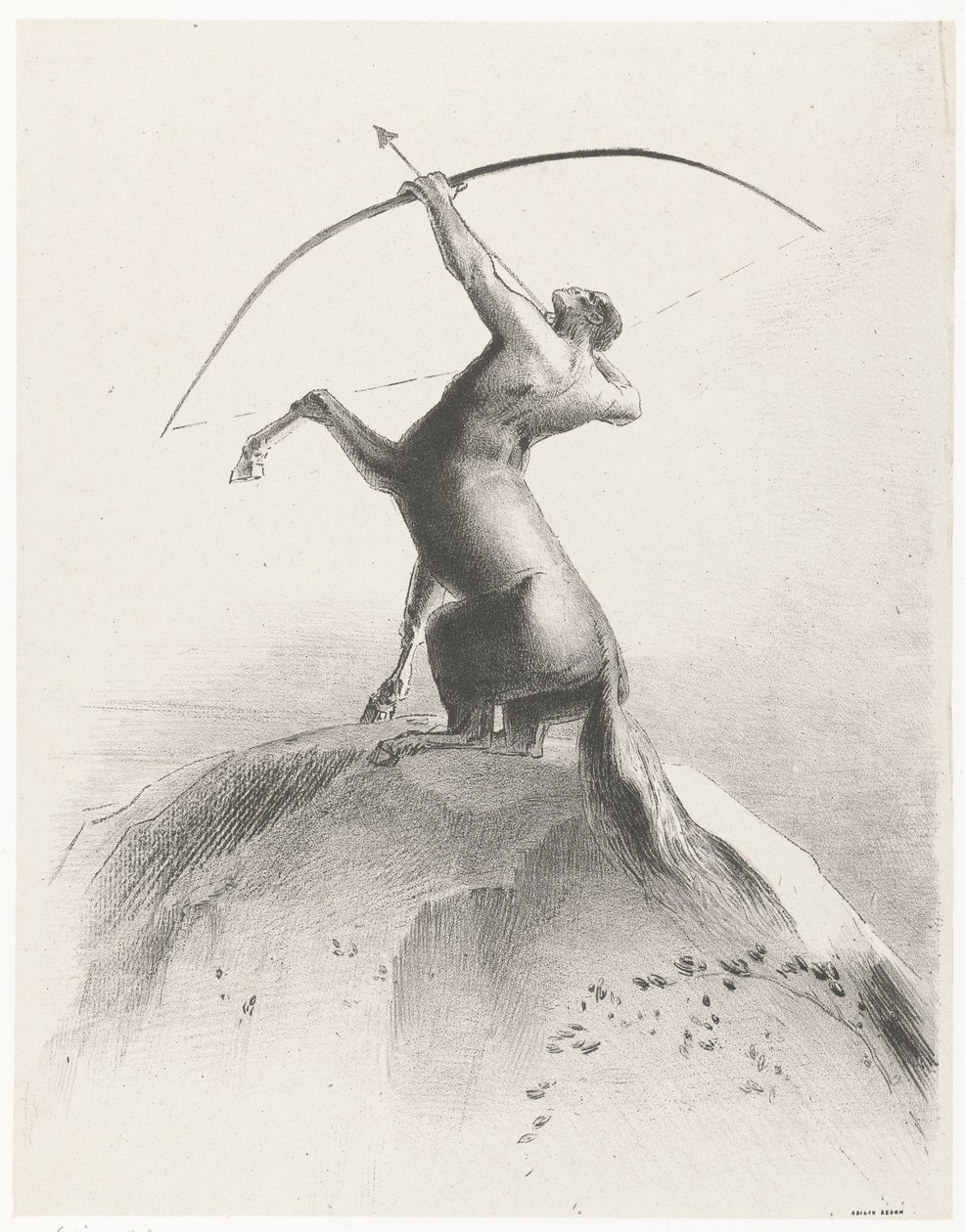 Centauro aponta para o céu Centauro apontado para o nariz de Odilon Redon