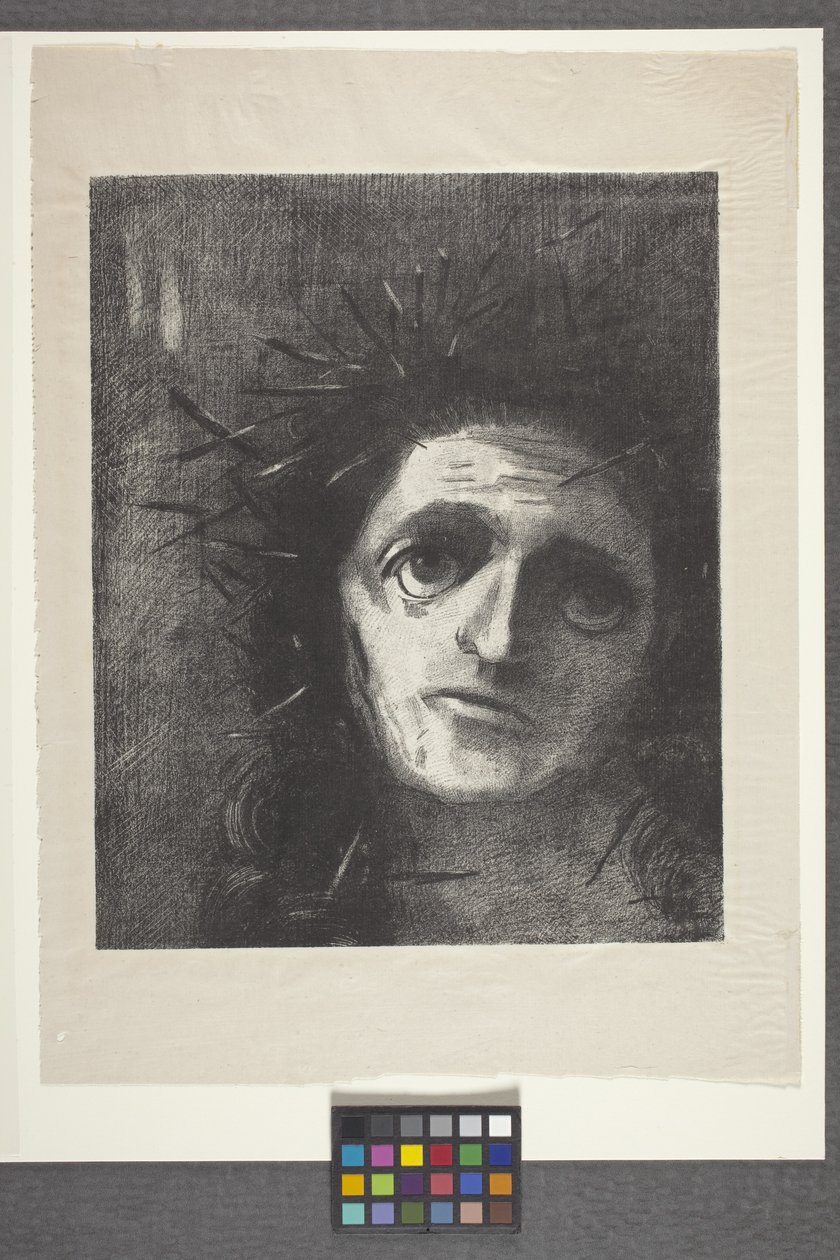 Cristo (litografia em papel volante chinês) de Odilon Redon