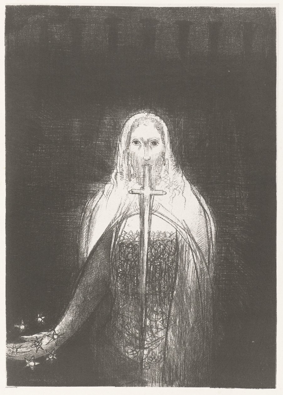 Christus met sterren in de hand
E tinha na mão direita sete estrelas, e da sua boca saía uma espada afiada de dois gumes
Apocalipse de São João (título da série)
Openbaring van Johannes (título da série) de Odilon Redon